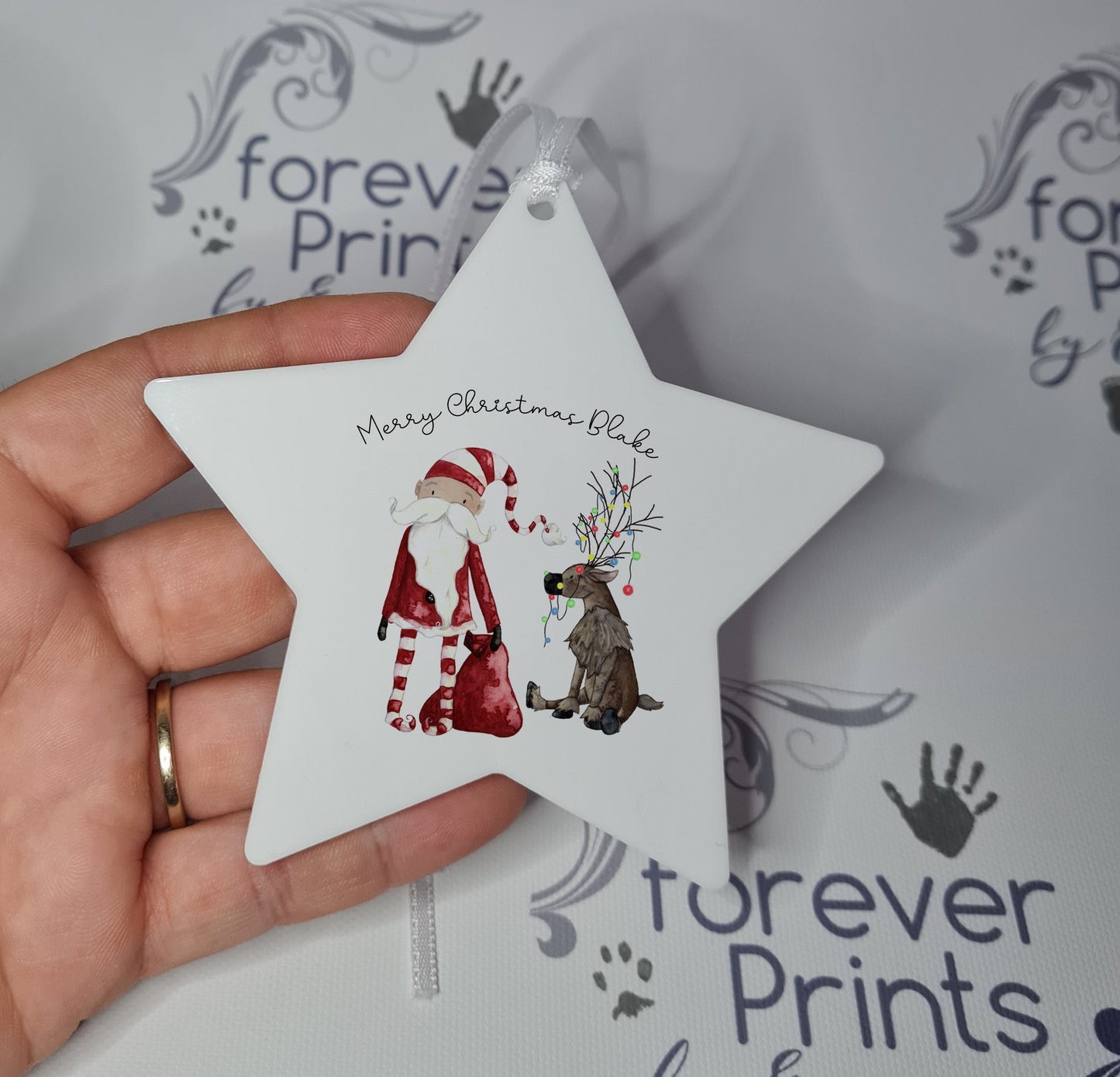 Personalised Christmas Star Ornament, Acrylic Decoration