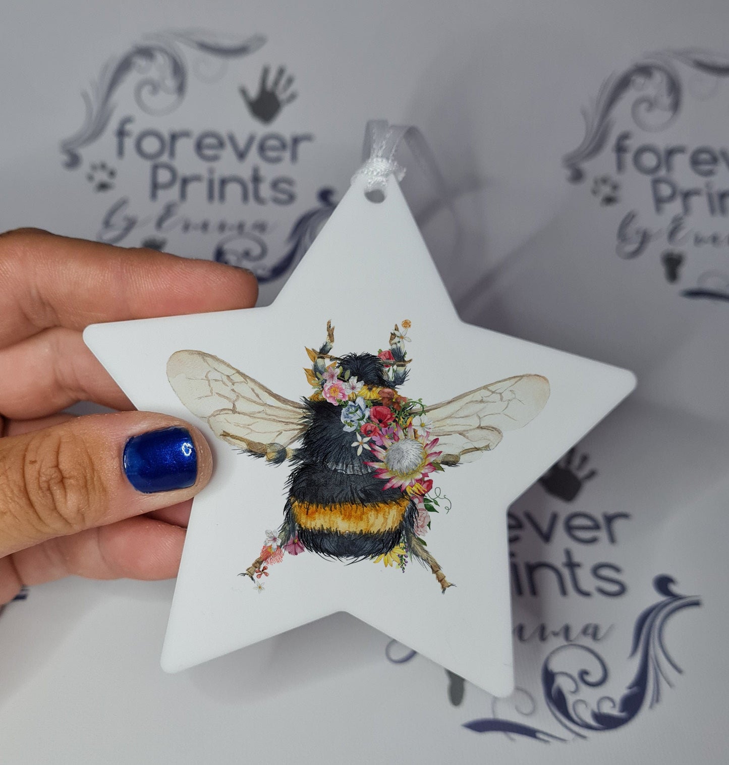 personalised bee hanging decoration,  bee gift