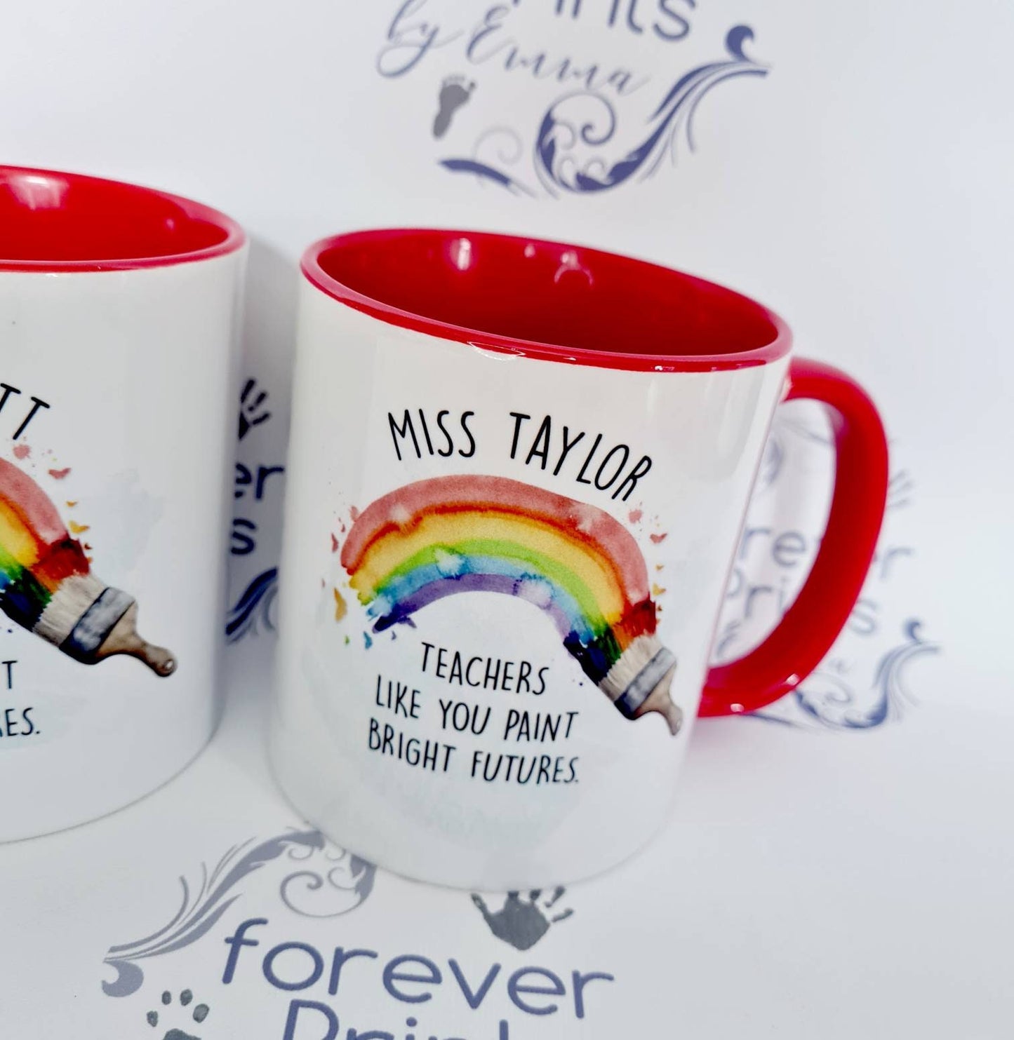 Personalised Teacher Rainbow Mug, End of Year Gift