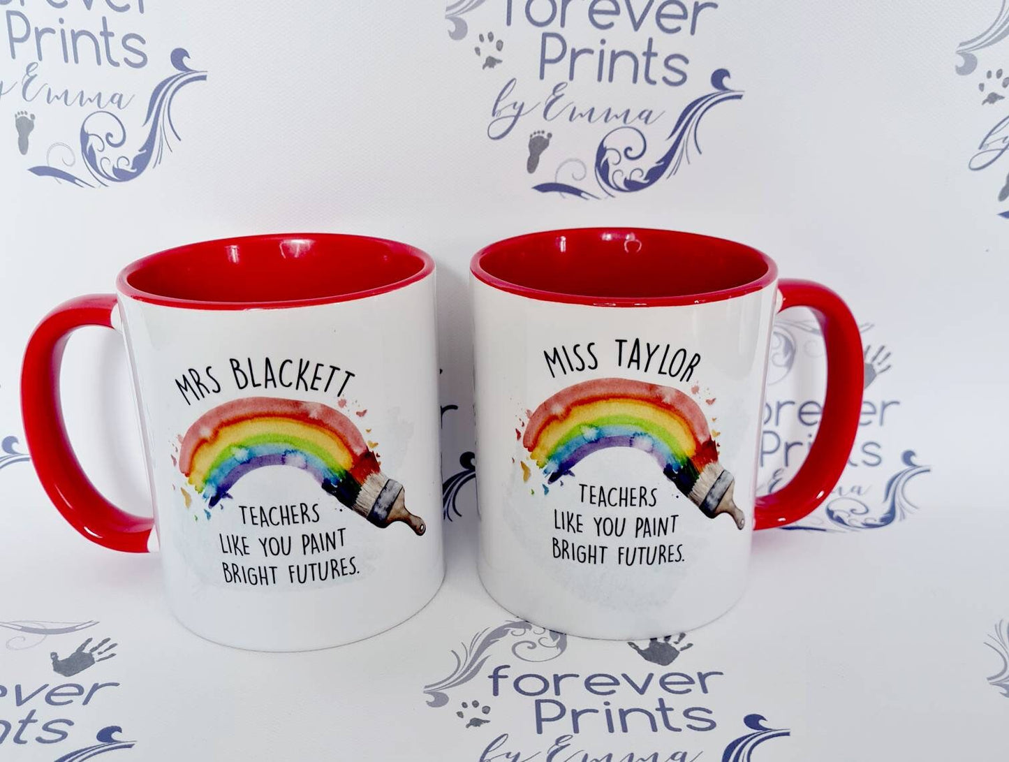Personalised Teacher Rainbow Mug, End of Year Gift