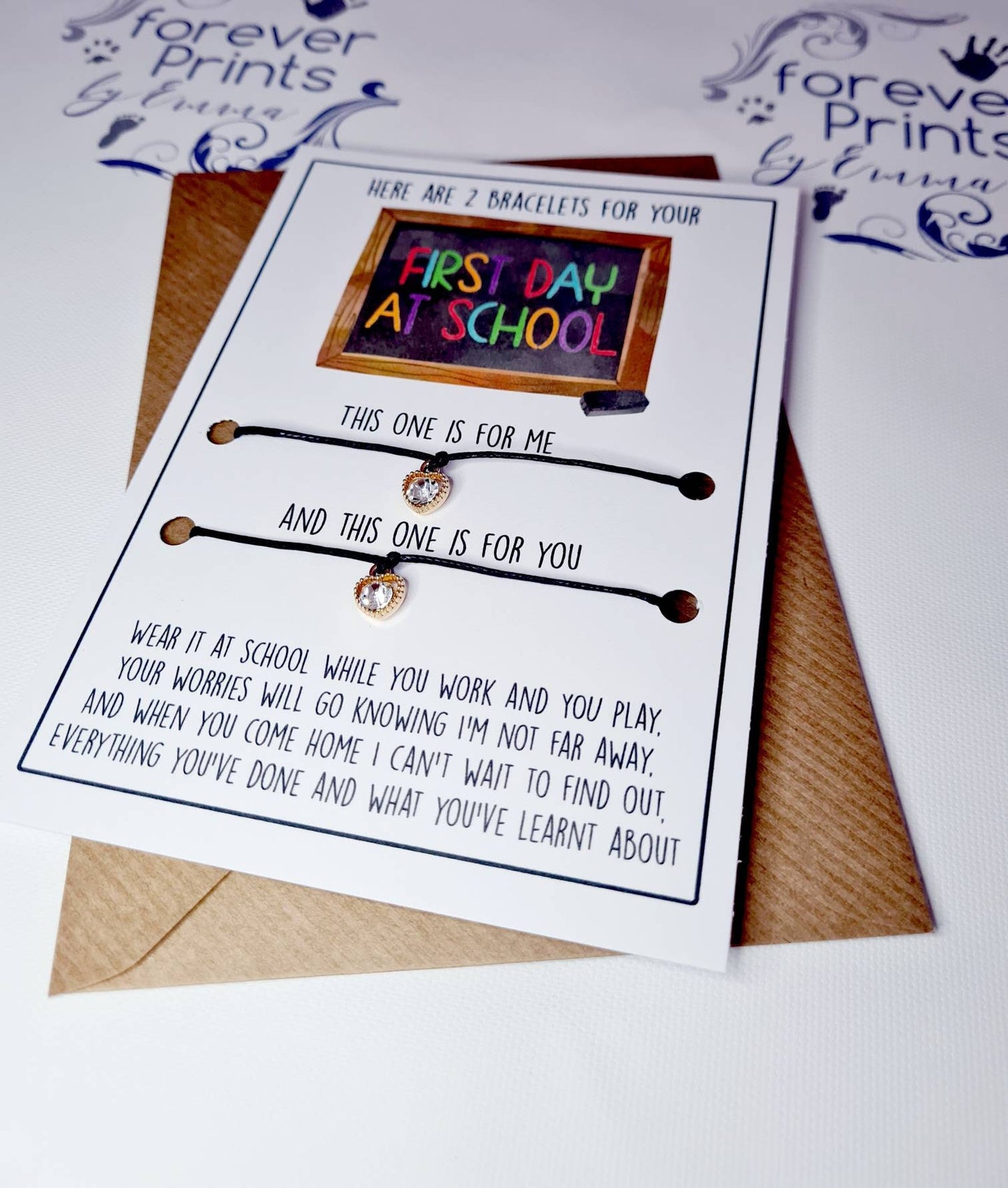 First Day of School Wish Bracelets, Heart or Star Charm