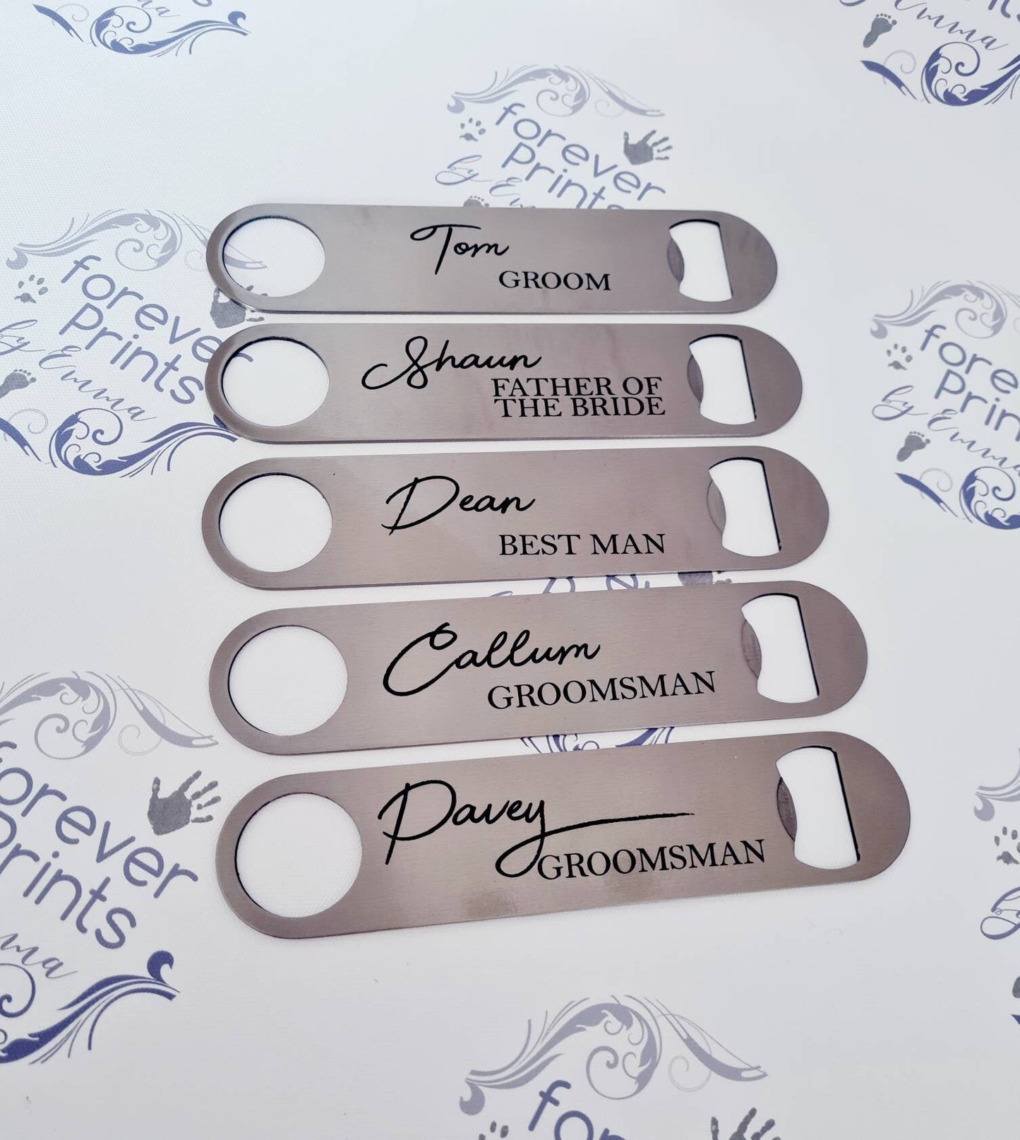 Personalised Groomsman Bottle Opener, Stainless Steel Bar Blade