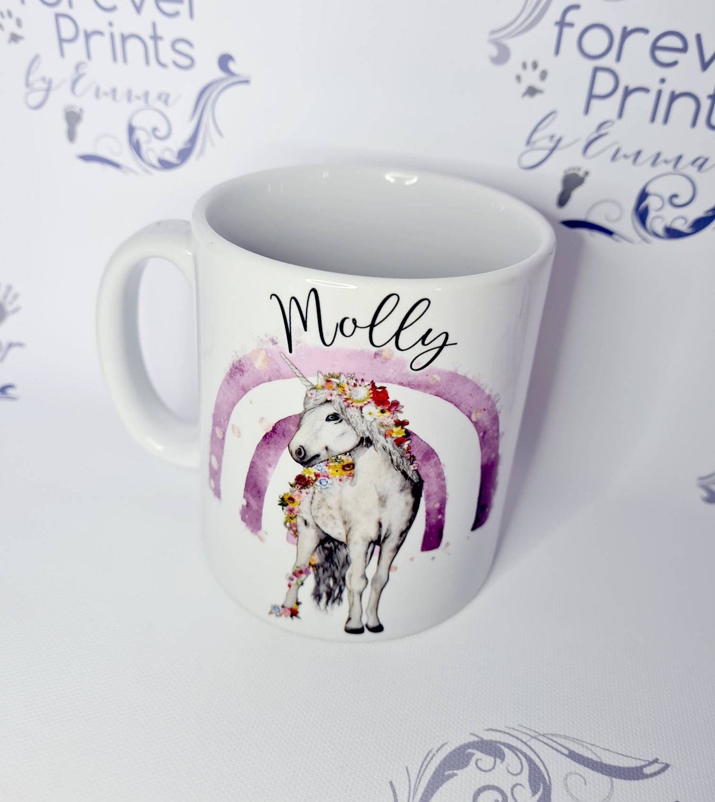 Unicorn rainbow mug,  unicorn cup, polymer(plastic) or ceramic