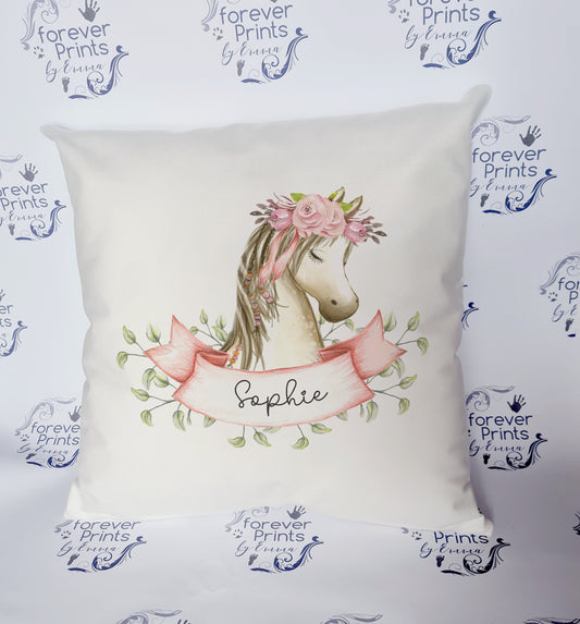 Personalised Pony Cushion, Super Soft Horse Pillow