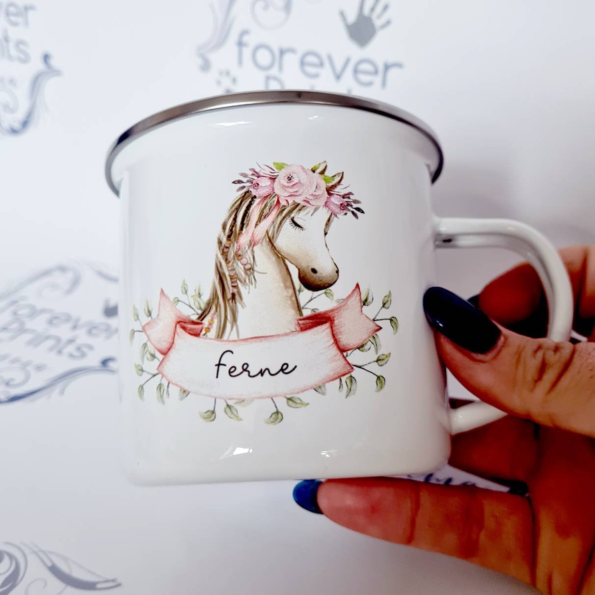 Personalised Pony Mug, Girls Horse Design