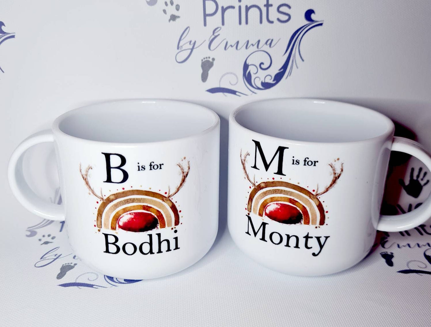 Personalised Unbreakable Child's Mug, Christmas Rainbow, 6oz or 11oz