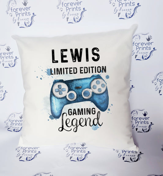 Personalised Gamer Cushion, gaming Legend Pillow