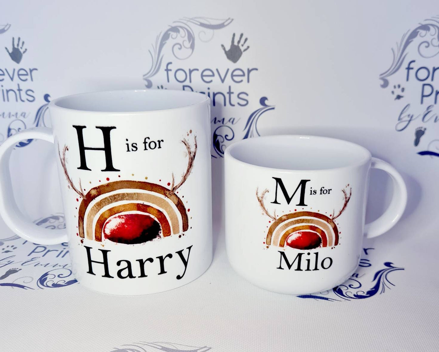 Personalised Unbreakable Child's Mug, Christmas Rainbow, 6oz or 11oz