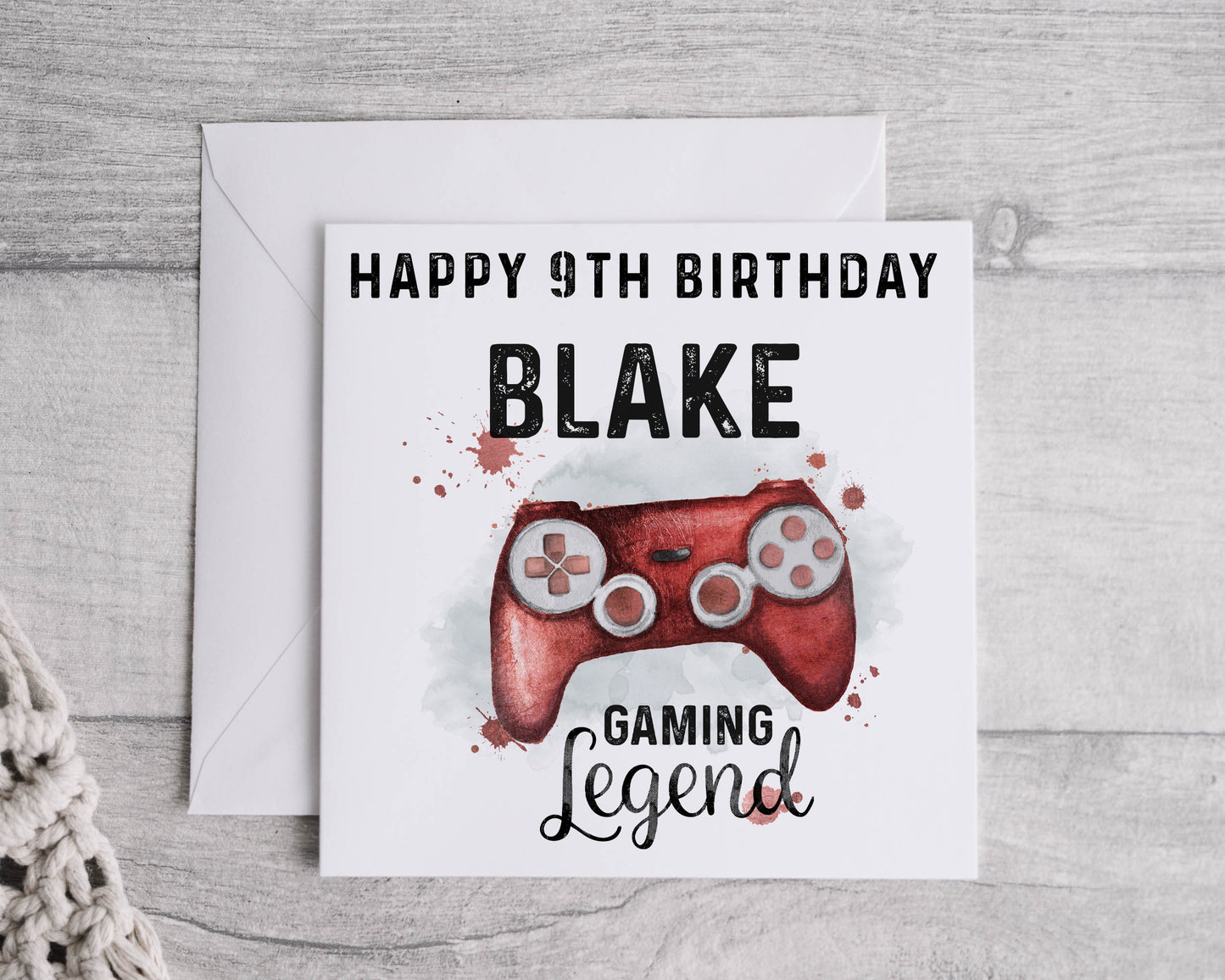 Personalised Gamer Birthday Card, Child's Gaming Controller Card