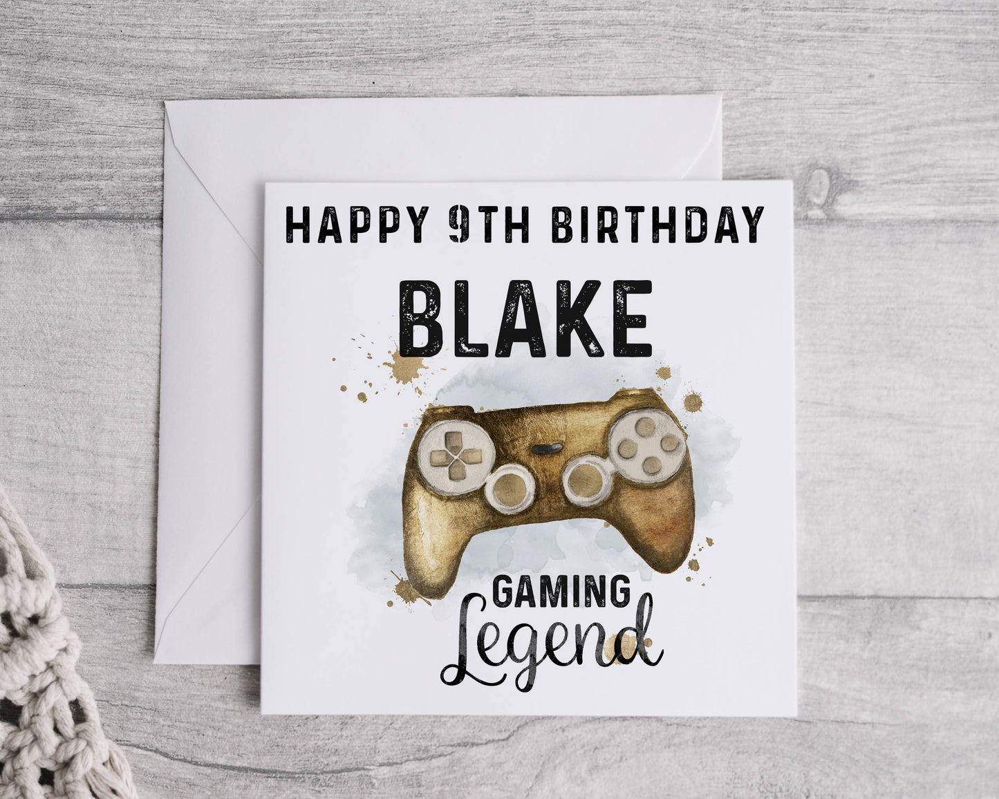 Personalised Gamer Birthday Card, Child's Gaming Controller Card