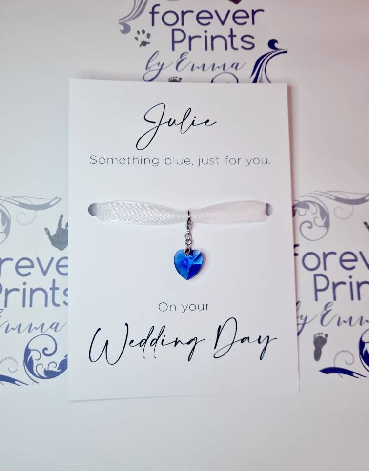 Something Blue Wedding Gift, Blue Heart Gemstone, Bride Tradition