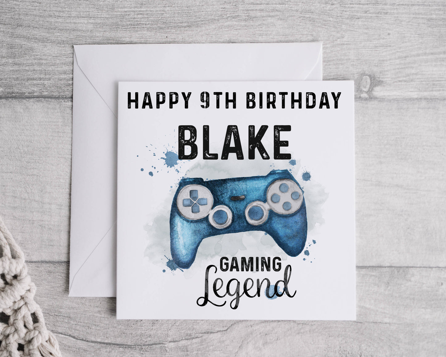 Personalised Gamer Birthday Card, Child's Gaming Controller Card