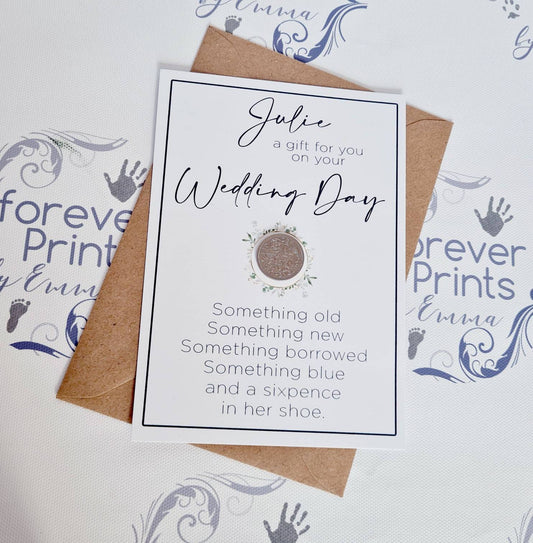 sixpence in her shoe, bride gift, wedding tradition