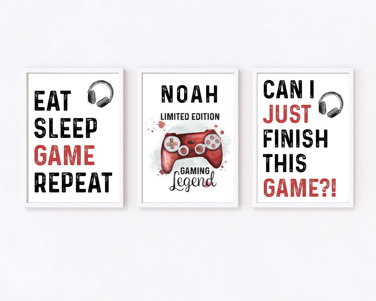 Gamer Prints Set, Boys Bedroom Décor, Controller/Console, A4/A3