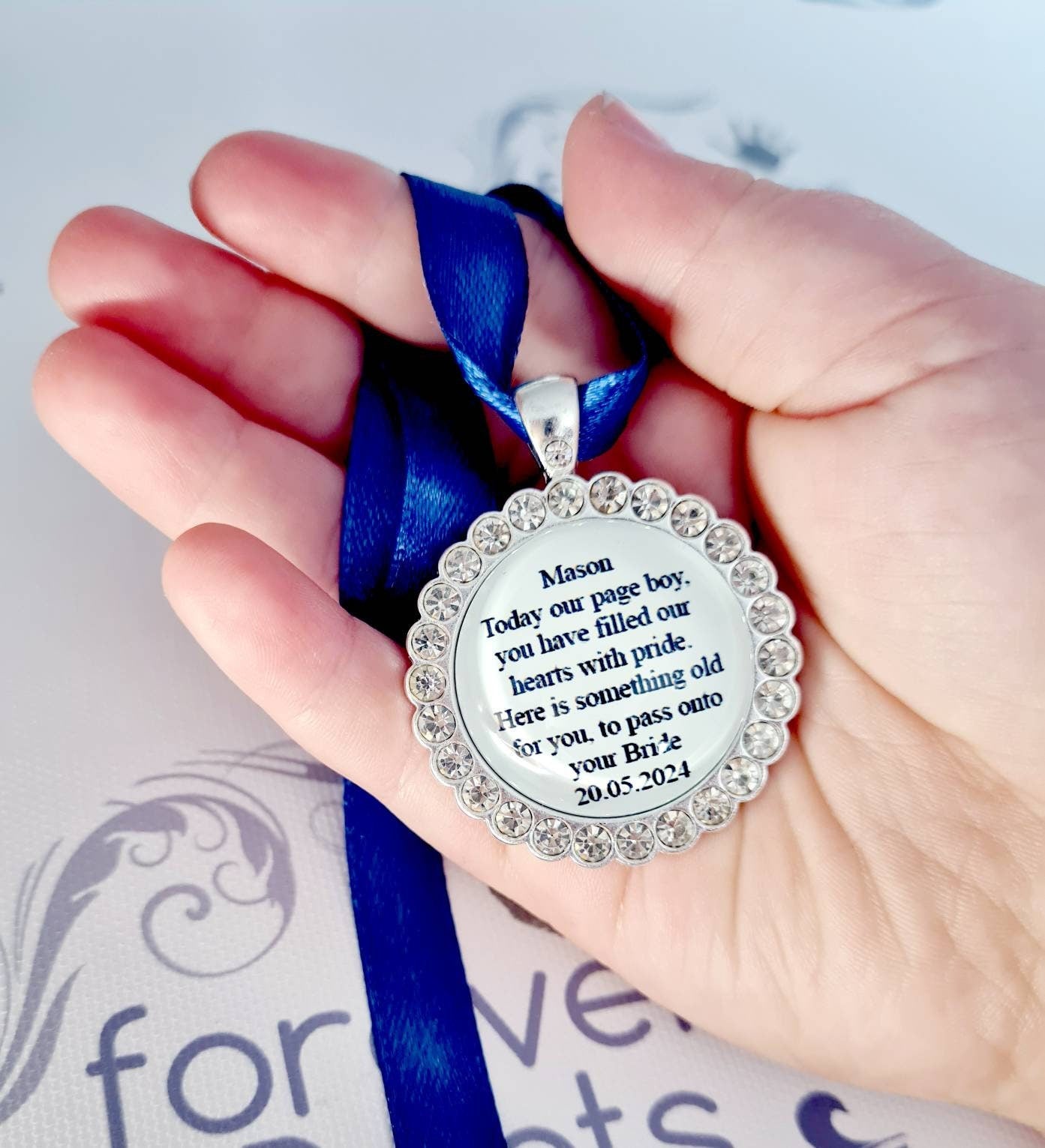 Personalised Page Boy Charm, Wedding Keepsake Gift