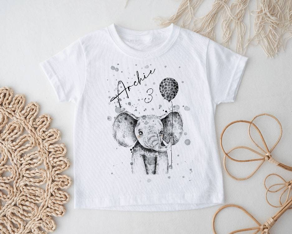 Personalised Safari Birthday T-Shirt, Custom Name & Age