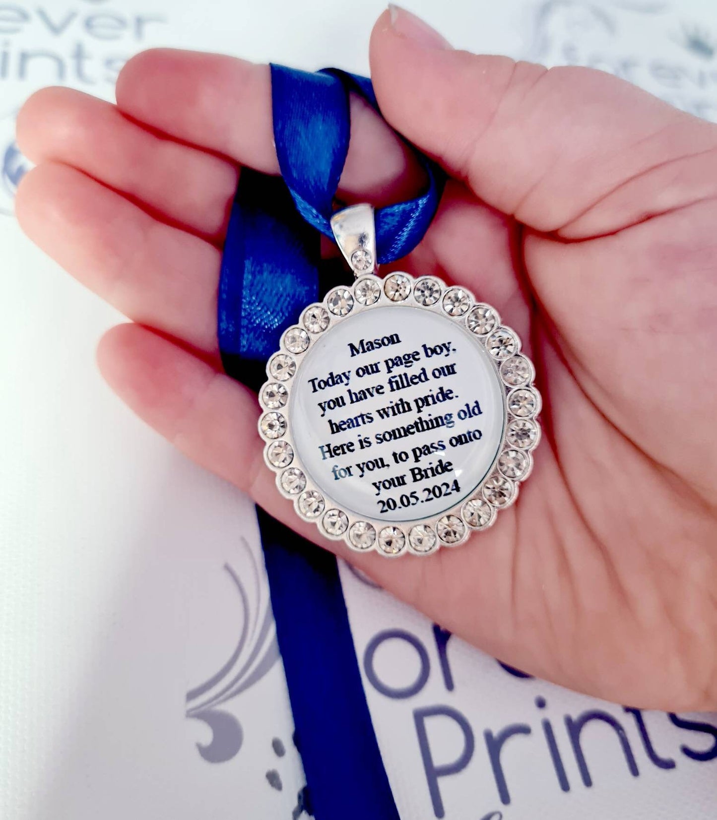 Personalised Page Boy Charm, Wedding Keepsake Gift