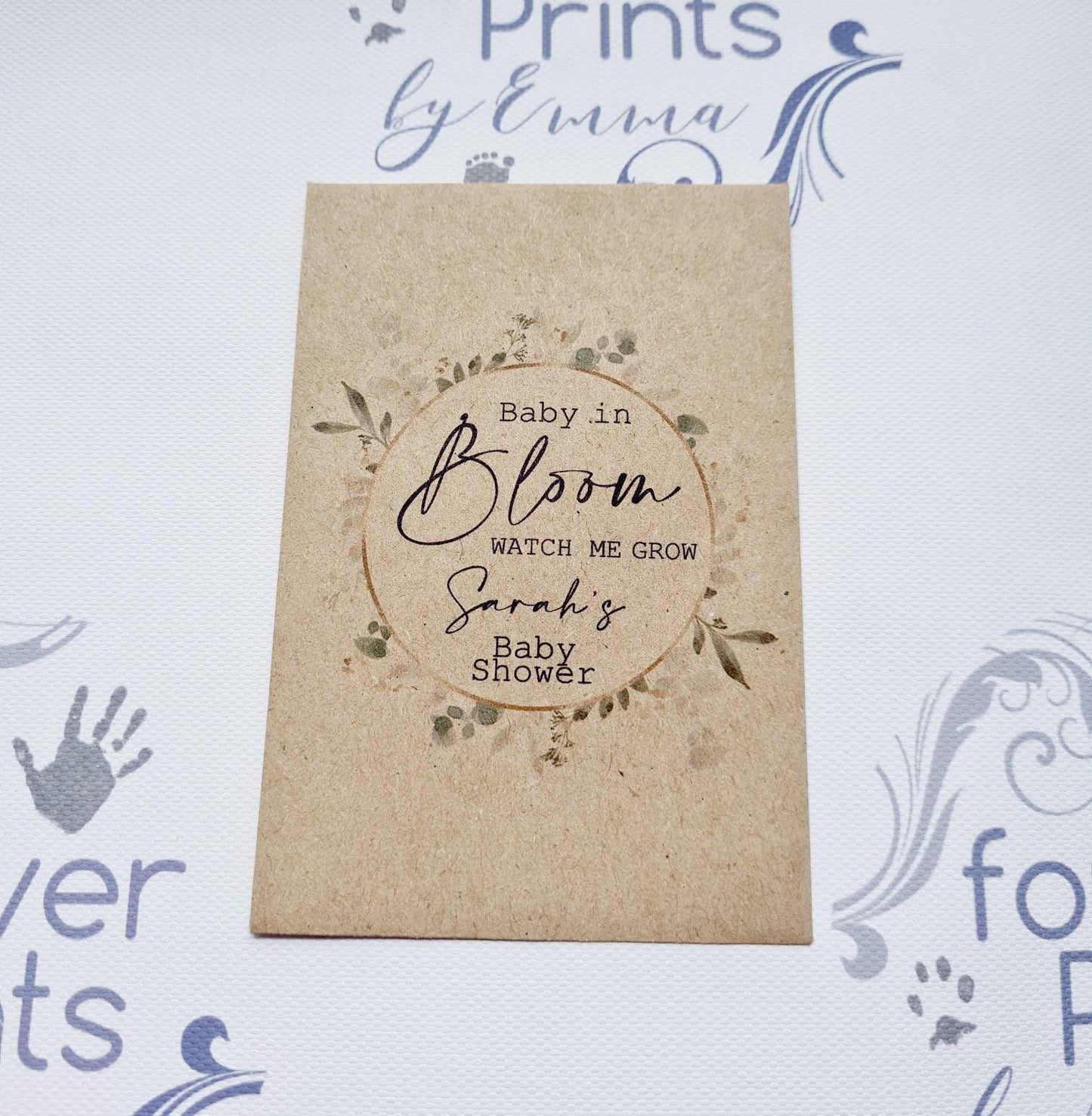 Baby shower seed packets, baby in bloom, watch me grow personalised seen packets, baby shower favours