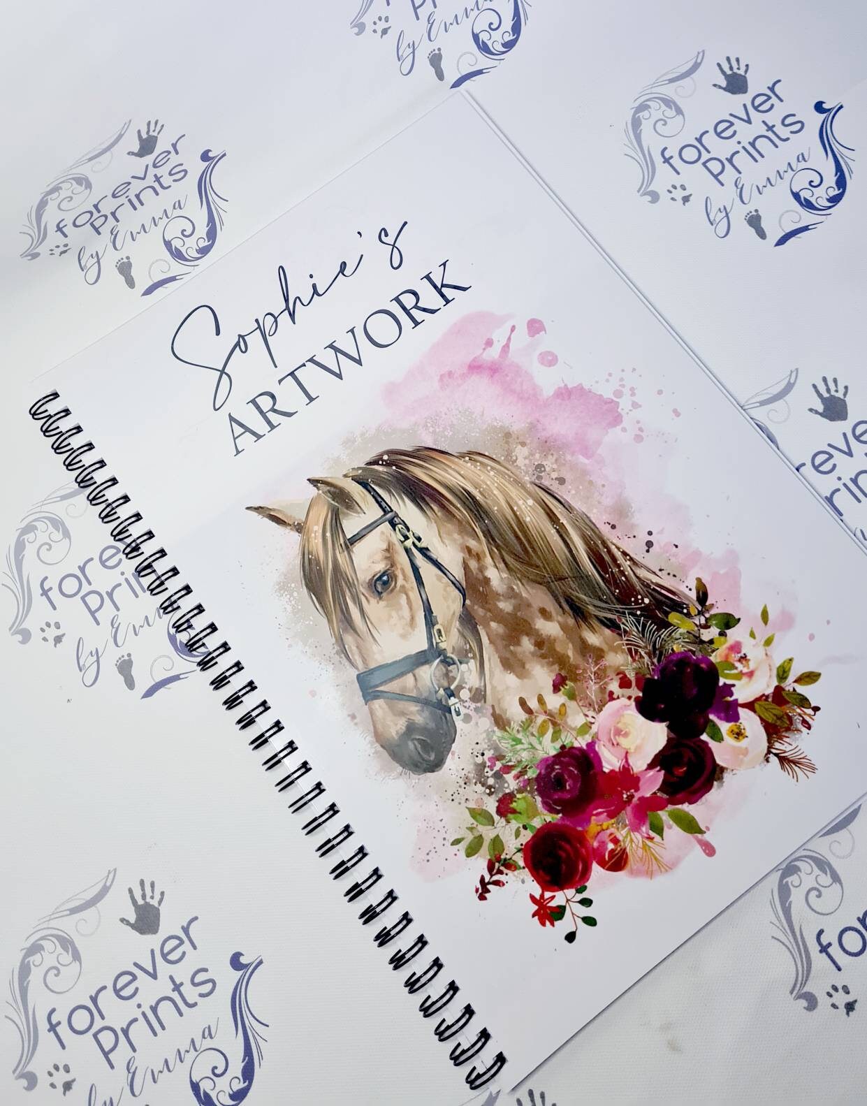 Personalised Horse Notebook, A4/A5 Floral Cover, Equestrian Gift