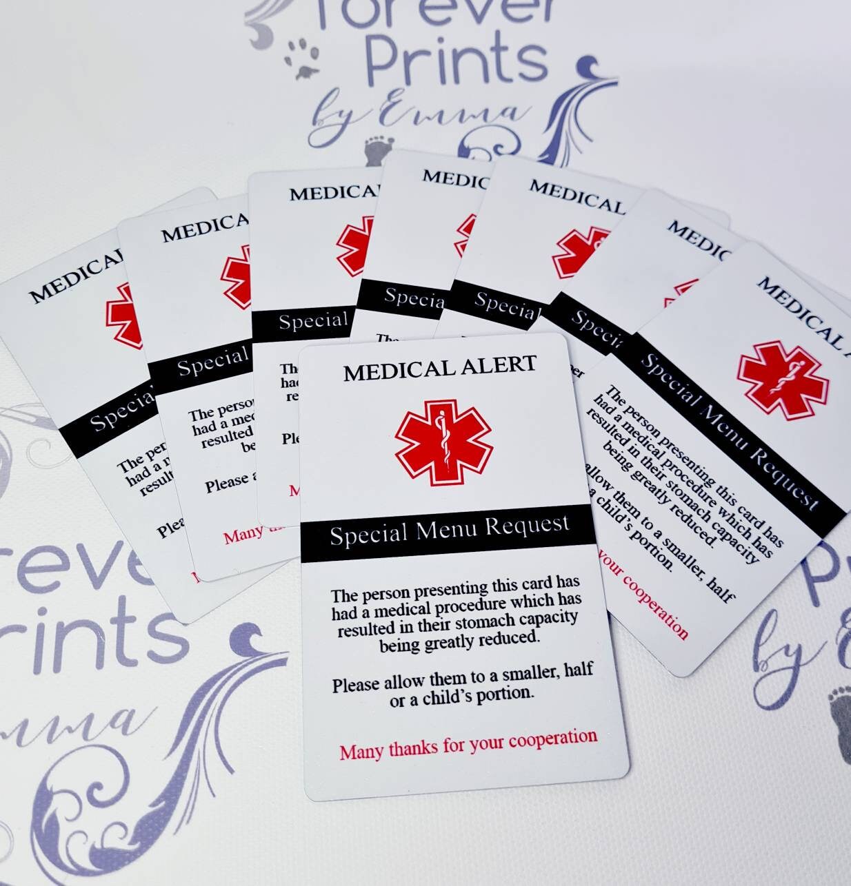 Gastric Sleeve Medical Alert Card, Bariatric Surgery Wallet Card