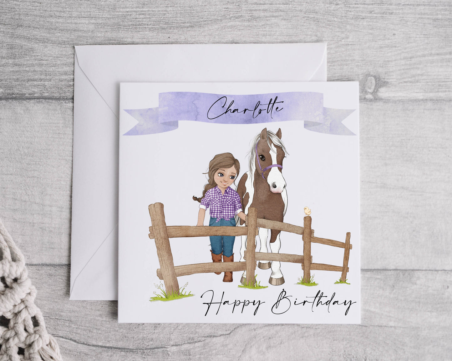 Horse birthday card, pony birthday card, personalised birthday card