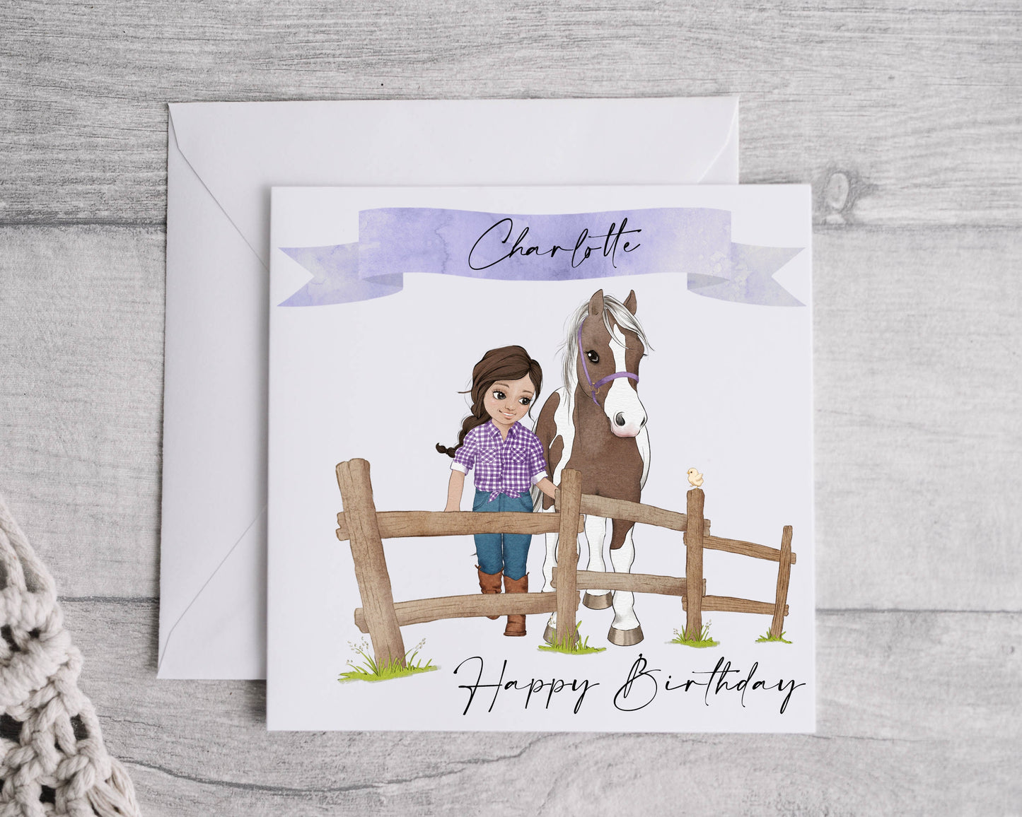 Horse birthday card, pony birthday card, personalised birthday card