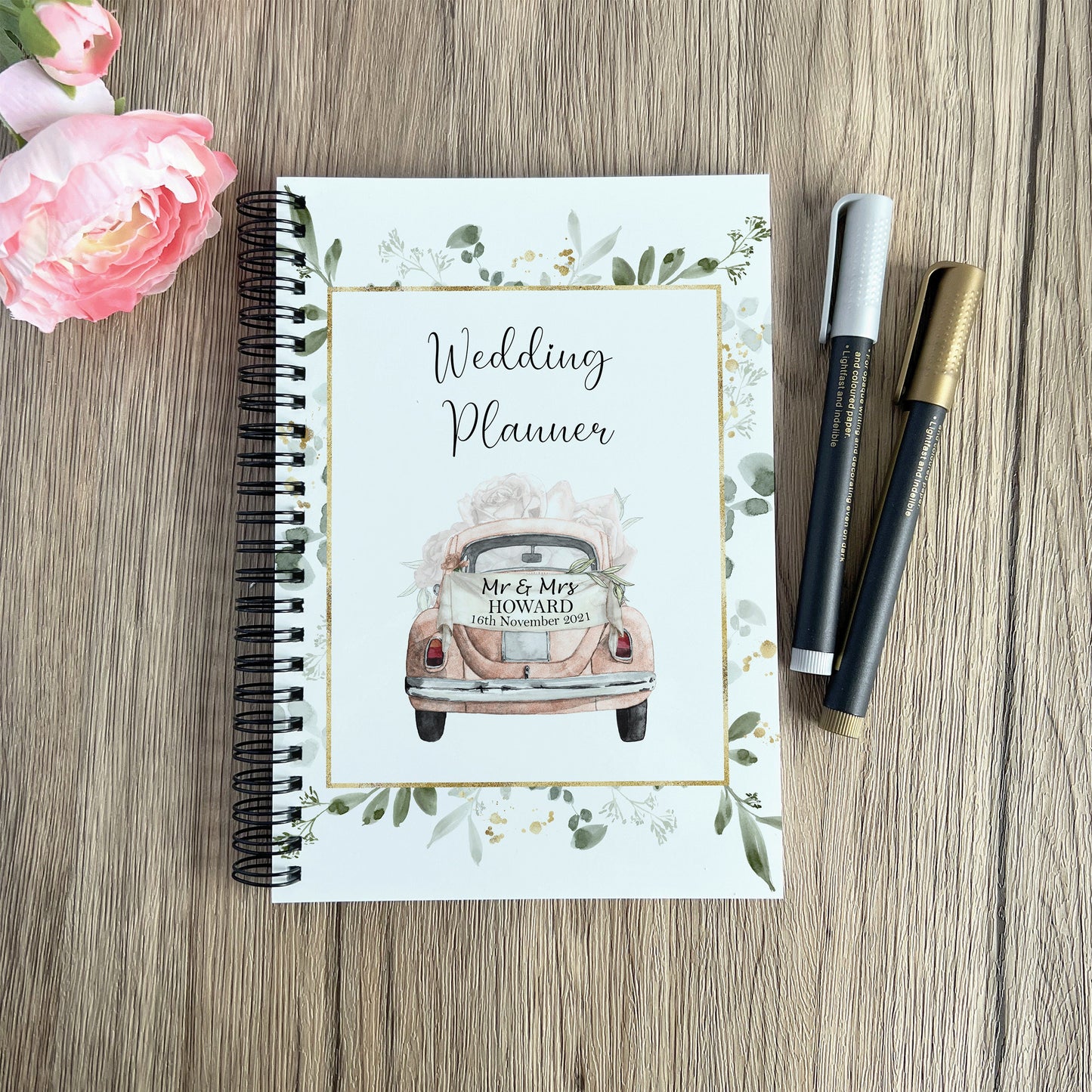 Personalised Wedding Planner, A5 Spiral Notebook