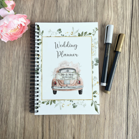 Personalised Wedding Planner, A5 Spiral Notebook