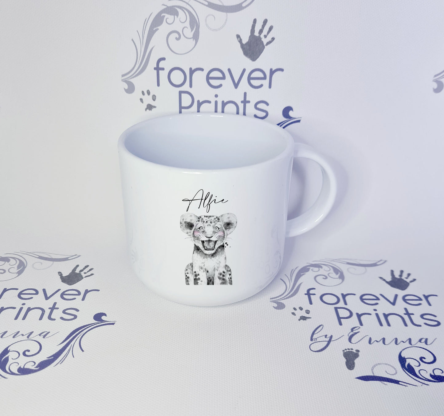 Personalised Kids Safari Mug, Unbreakable Polymer, 6oz