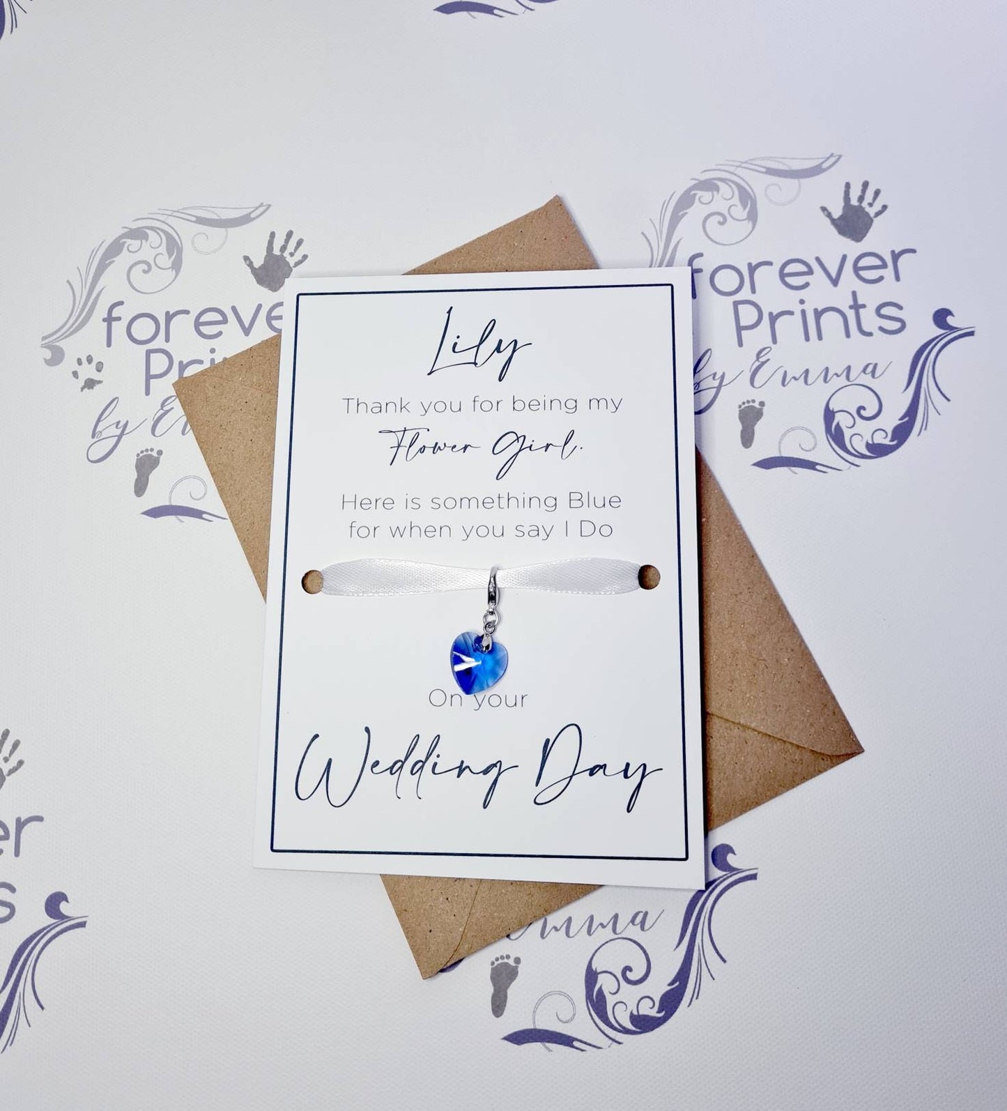 Flower Girl Gift, Something Blue Heart, Wedding Tradition