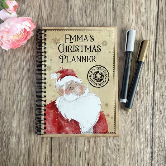 Personalised Christmas Planner, A5 Spiral Organizer