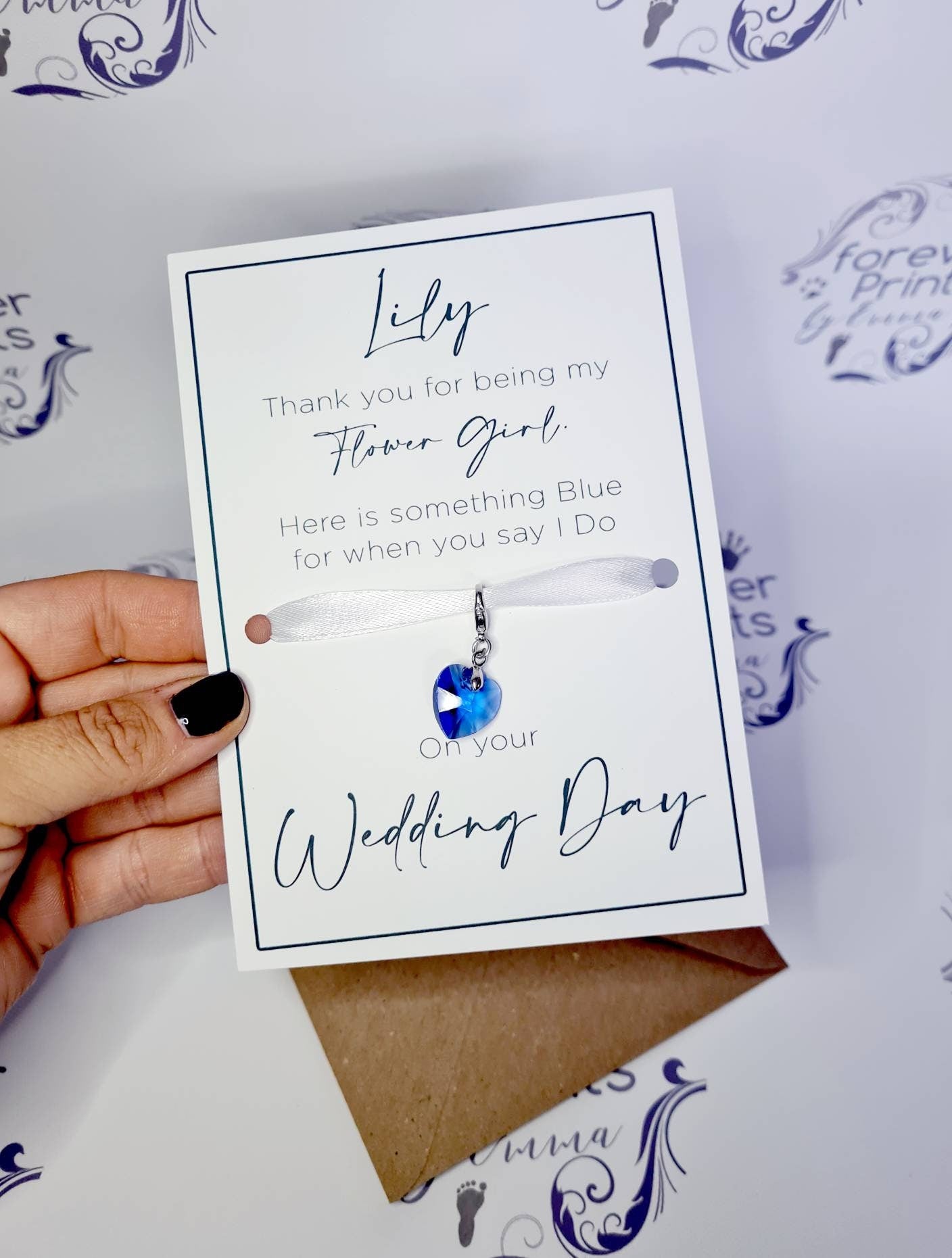Flower Girl Gift, Something Blue Heart, Wedding Tradition