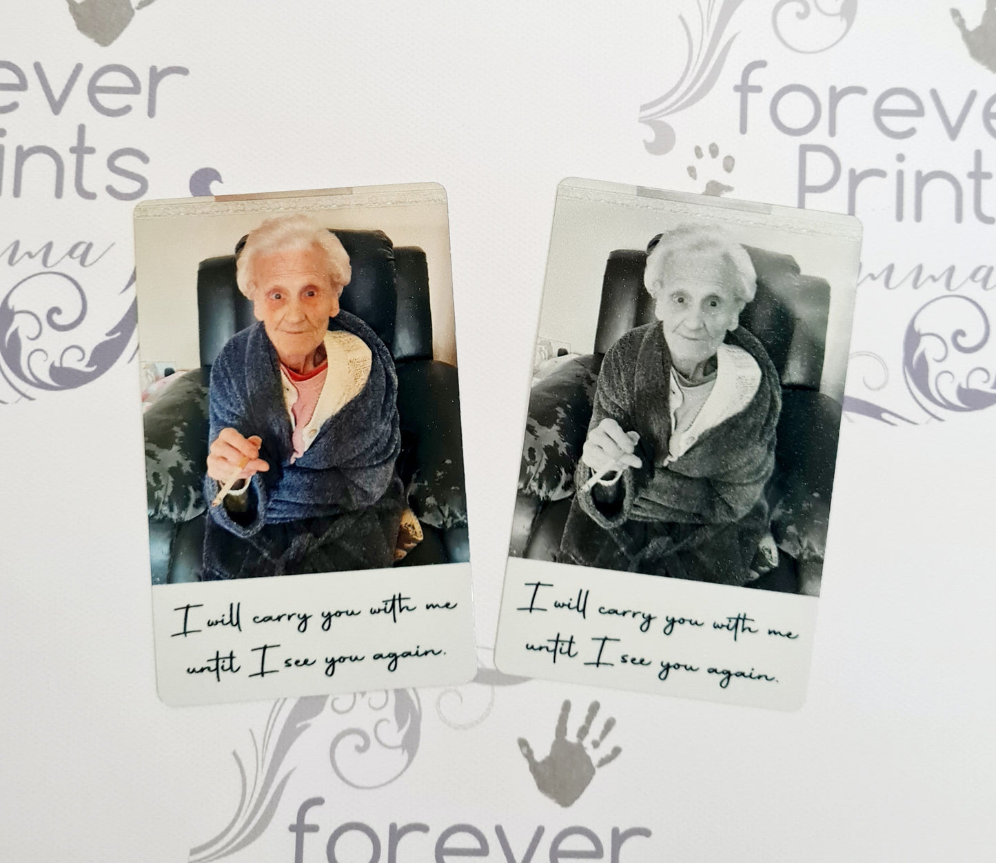 Personalised Memorial Photo Wallet Card, Aluminium Keepsake
