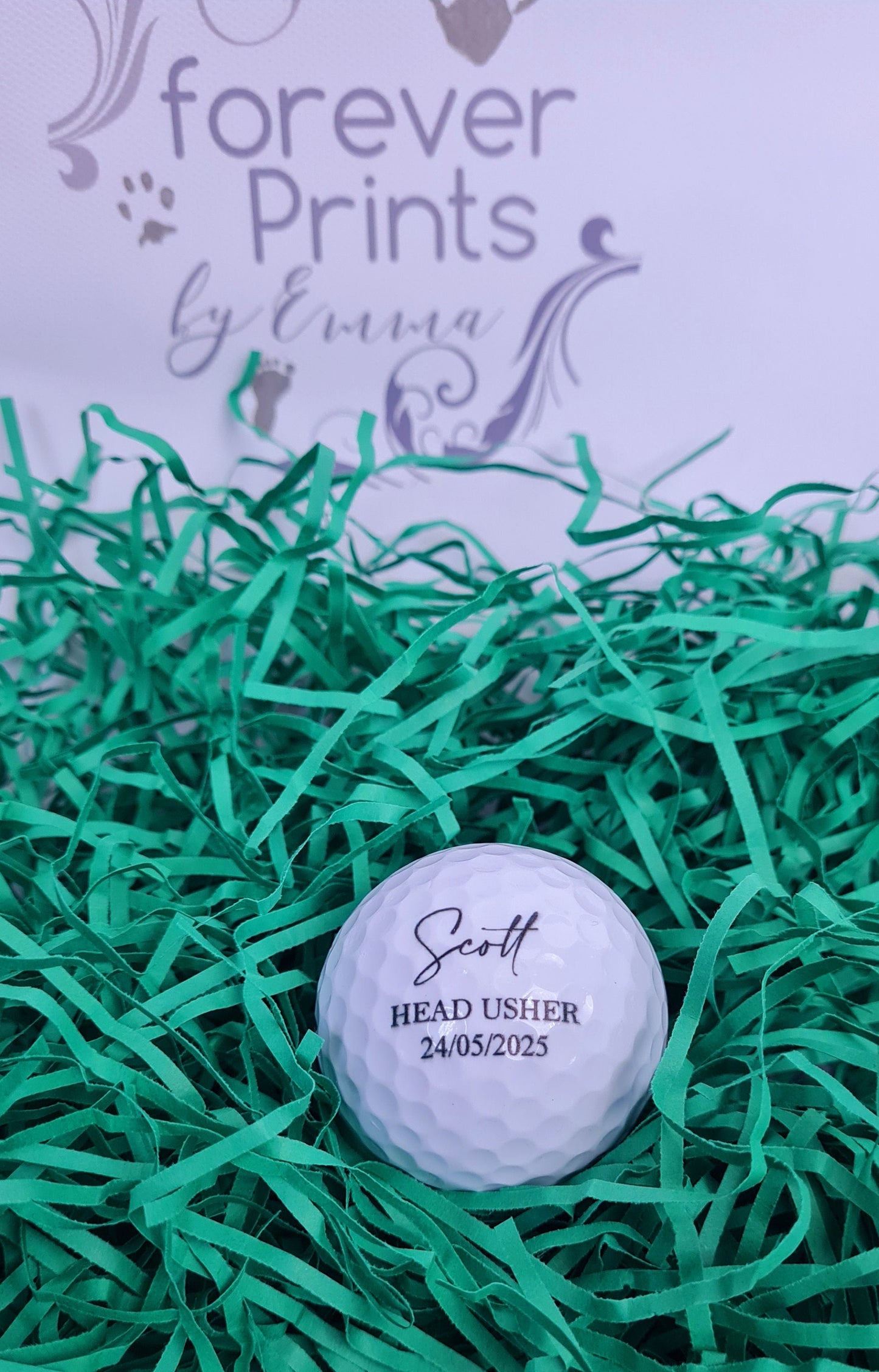 personalised groomsmen golf balls, logo golf balls, wedding day golf, golfer gift