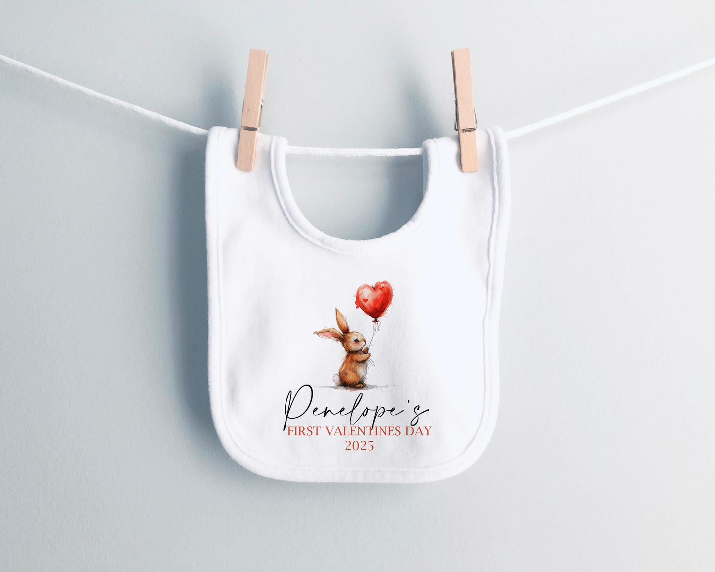 Personalised Baby's First Valentines Day Bib and Vest Set