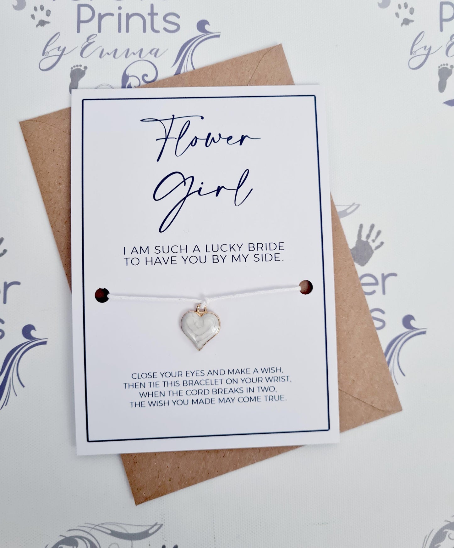 Bridal Party Wish Bracelet, Enamel Heart Charm, Bridesmaid Gift