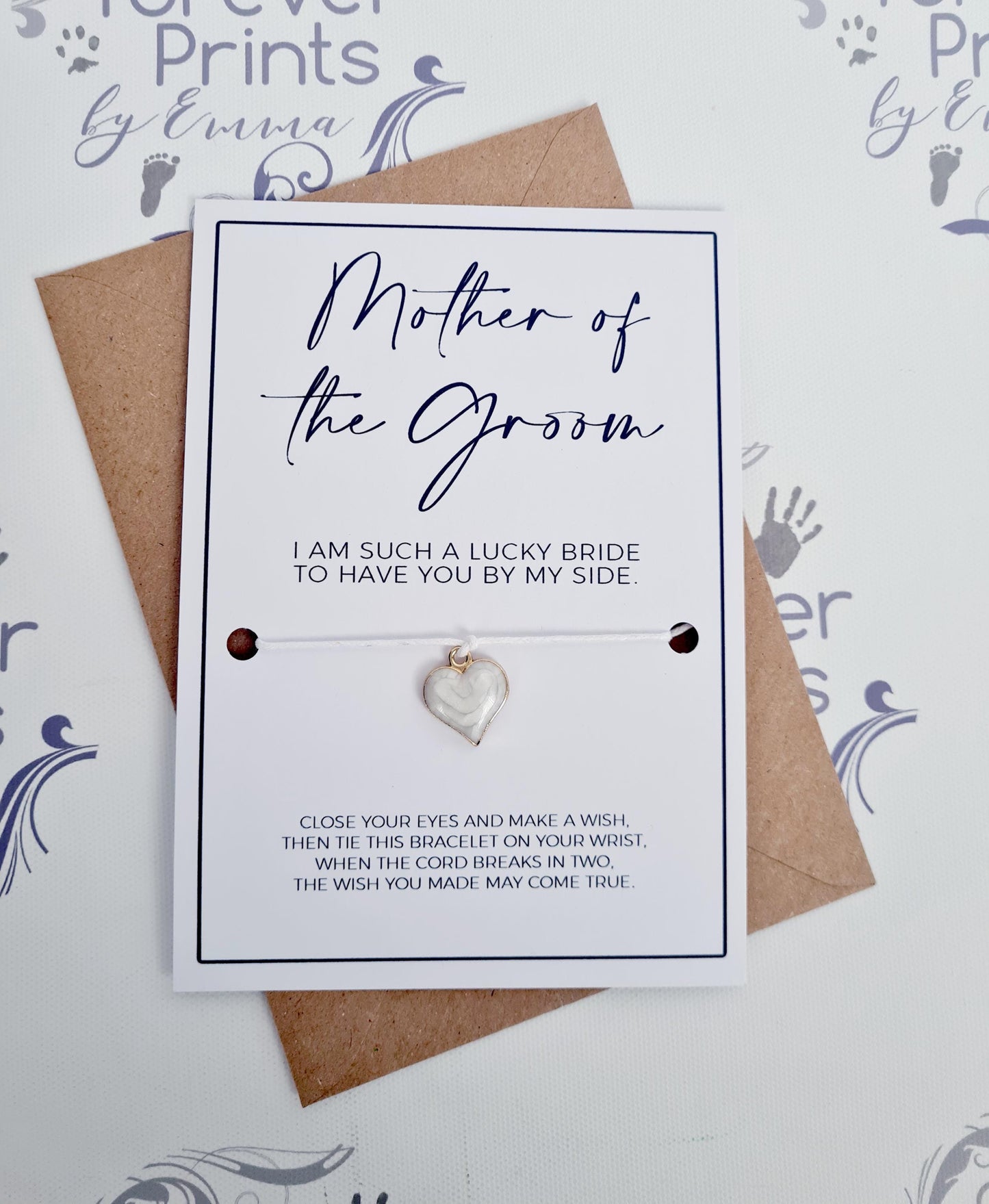 Bridal Party Wish Bracelet, Enamel Heart Charm, Bridesmaid Gift