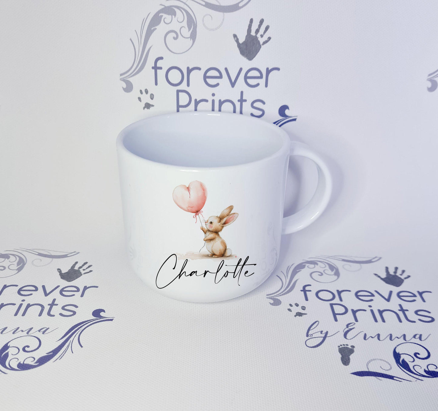 Personalised Valentine's Day Bunny Mug, Unbreakable Polymer Mug (6oz/11oz)