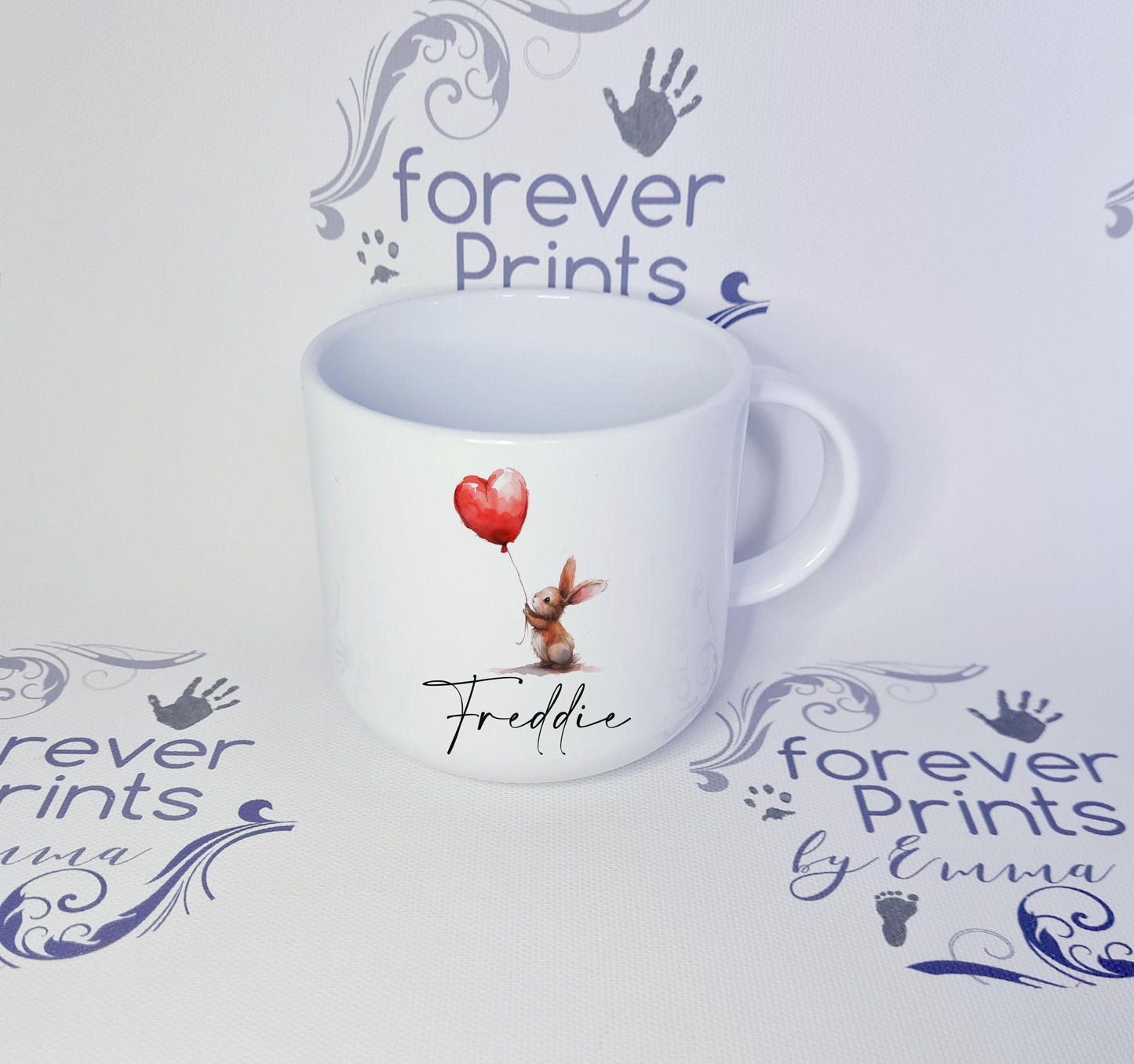 Personalised Valentine's Day Bunny Mug, Unbreakable Polymer Mug (6oz/11oz)