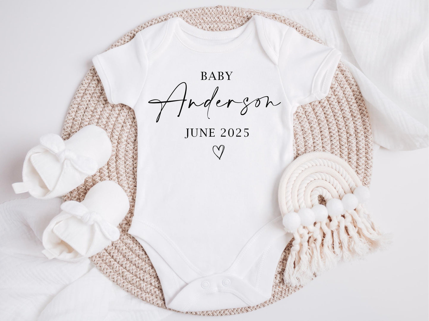 Personalised Baby Vest, Pregnancy Announcement, Due Date Reveal