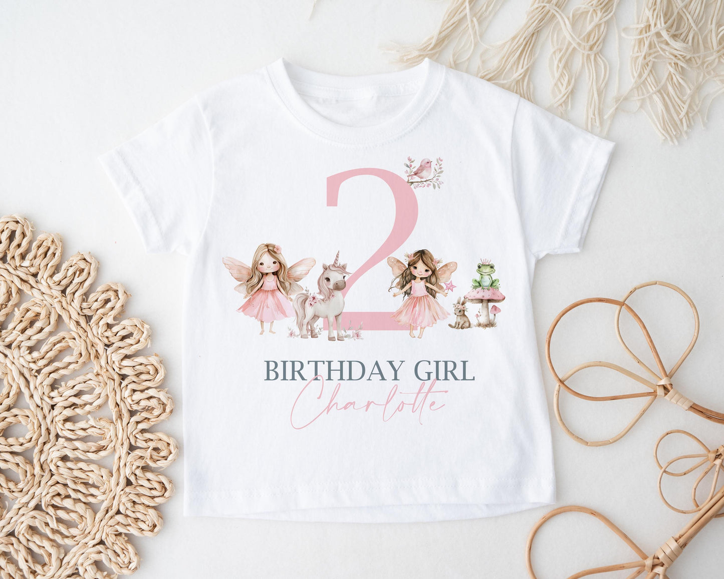 Fairy Birthday Girl T-Shirt, Personalized Kids Tee
