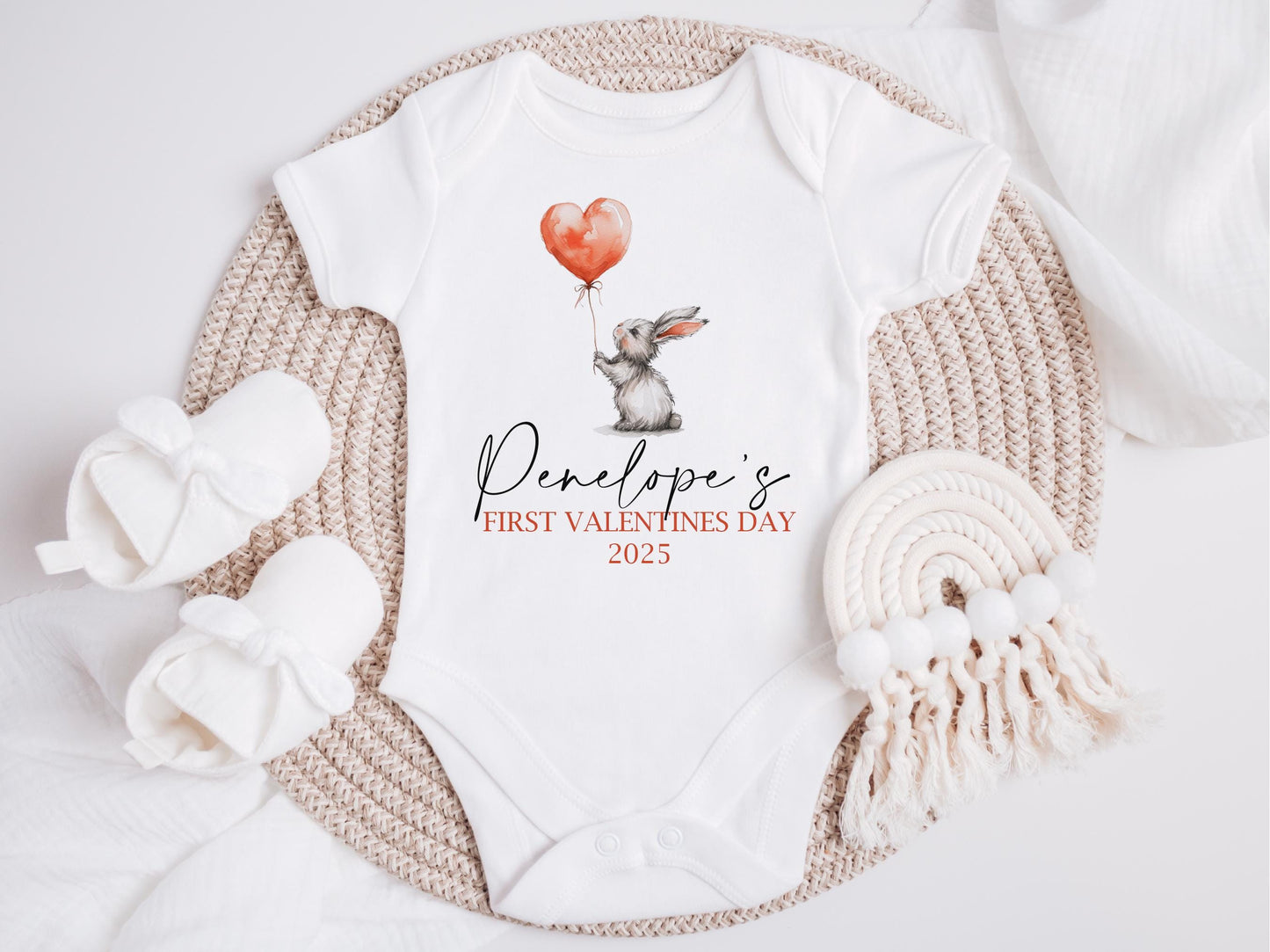 Personalised Baby's First Valentines Day Bib and Vest Set