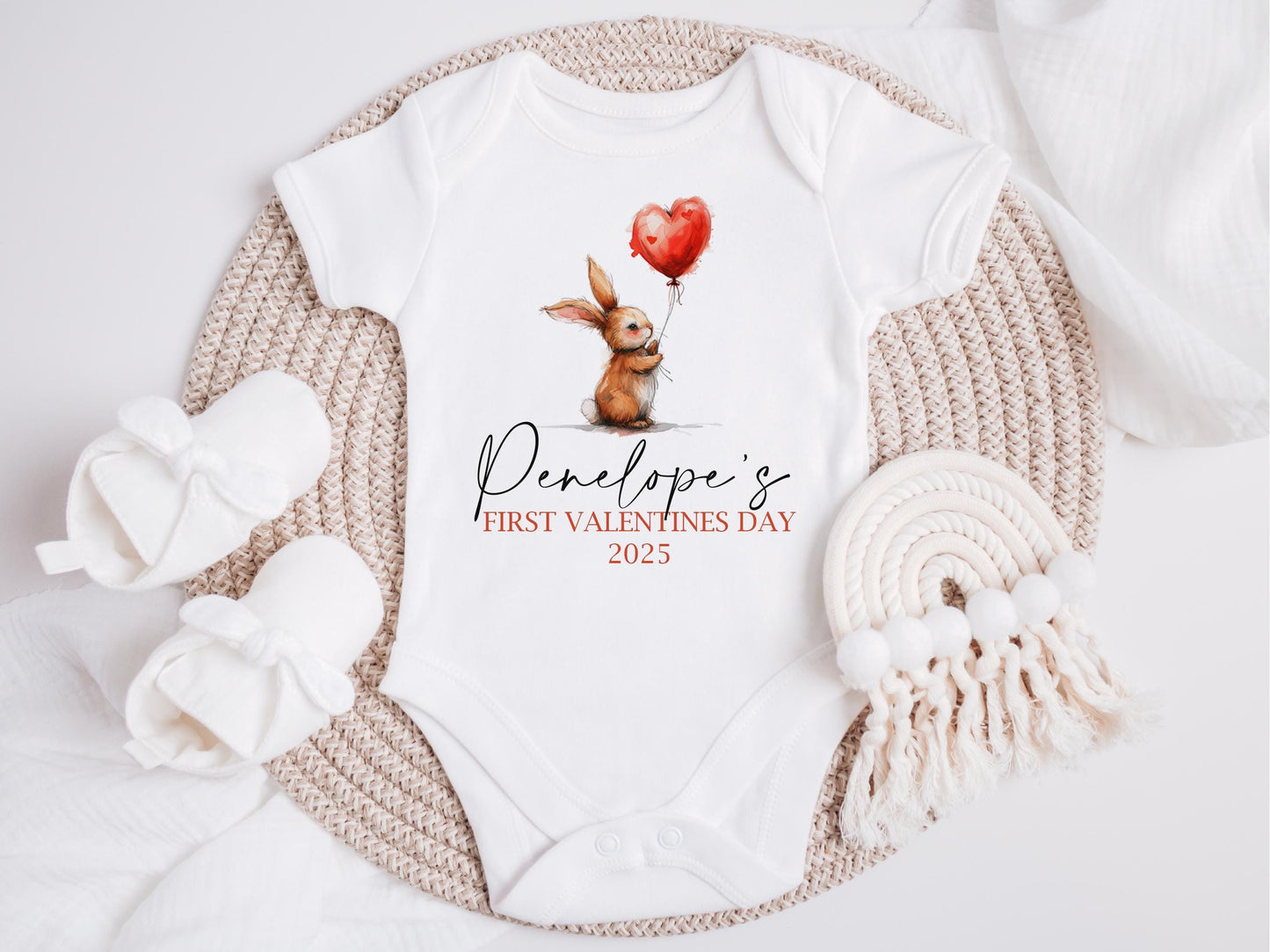 Personalised Baby's First Valentines Day Bib and Vest Set
