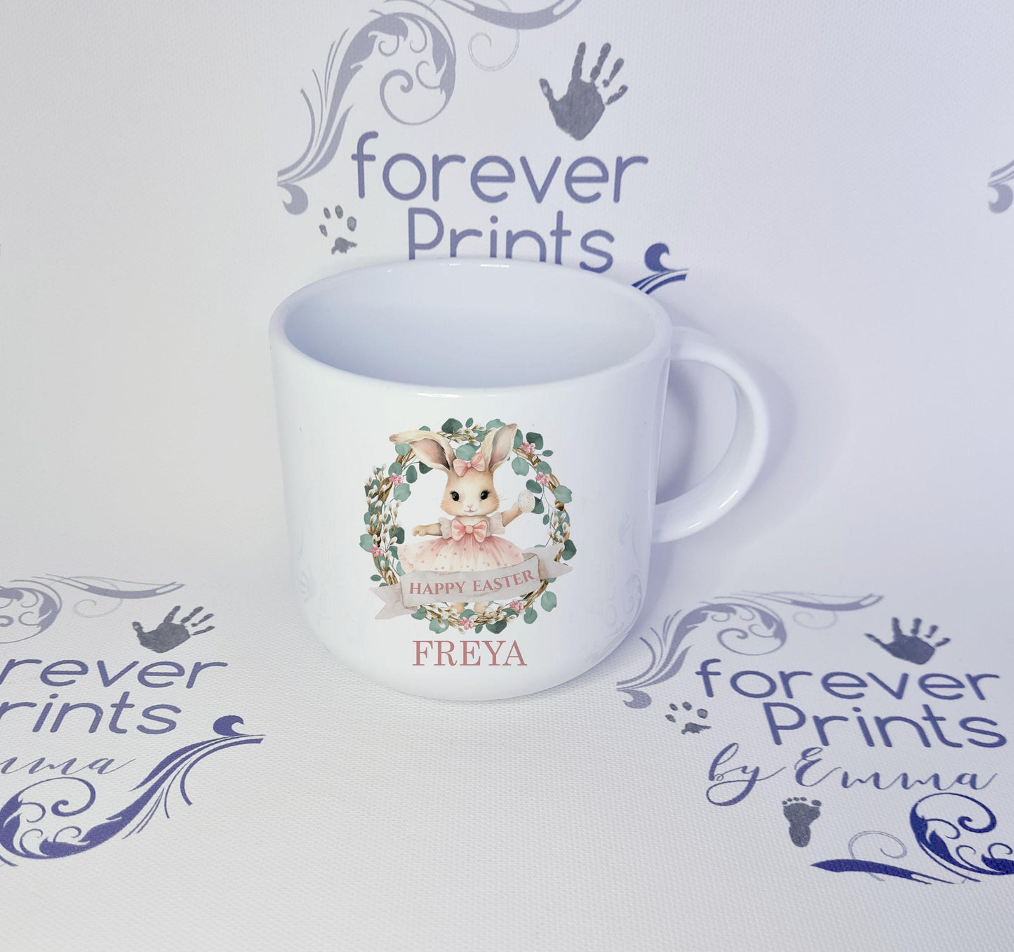 Personalised Easter Bunny Unbreakable Mug, Children's Polymer Mug