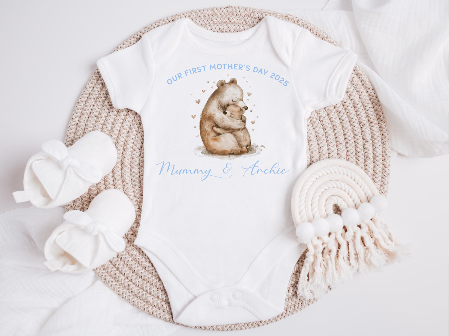Personalised First Mother's Day Baby Vest and Bib Set
