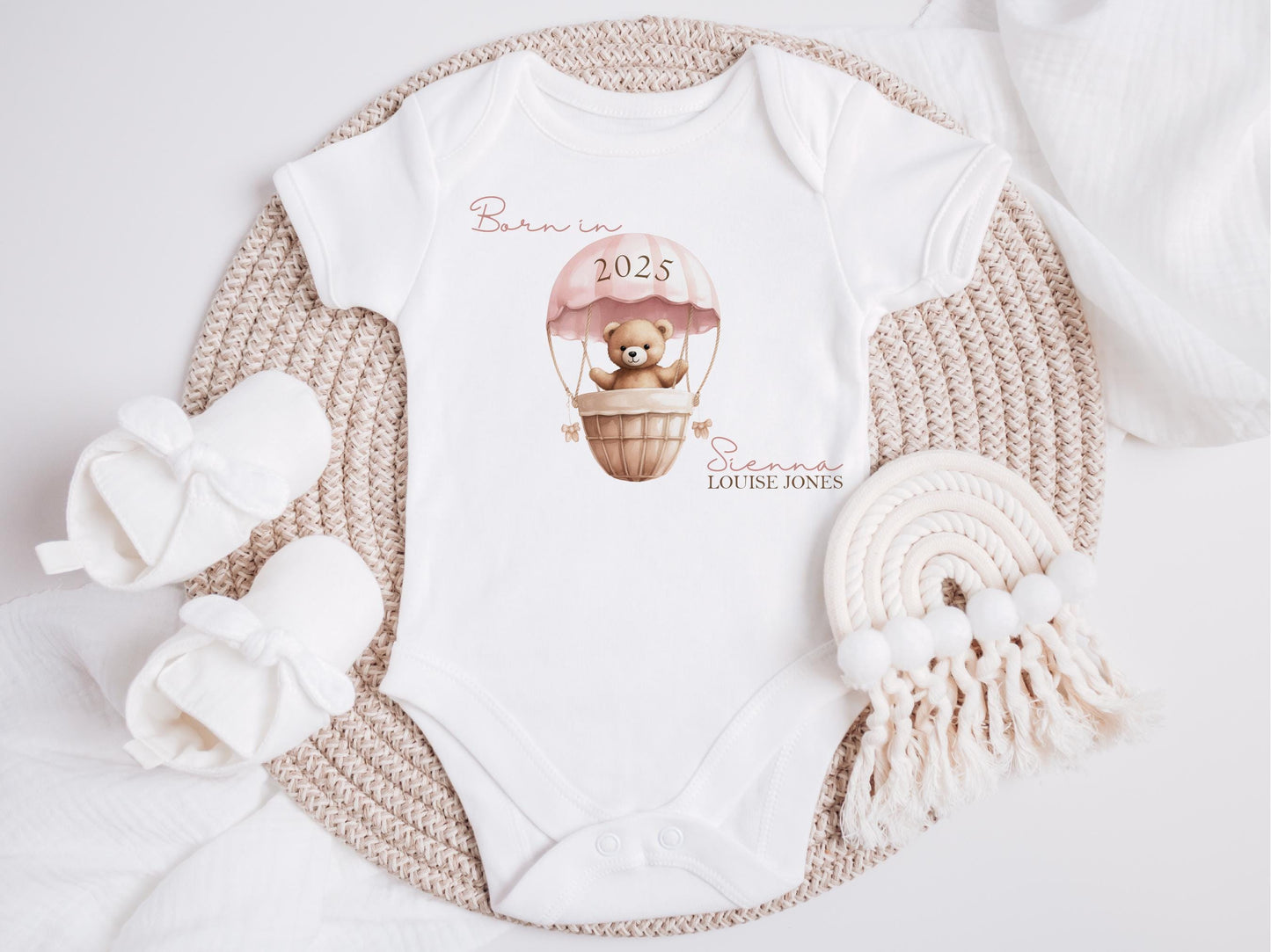 Personalised New Baby 2026 Vest, Bib Set