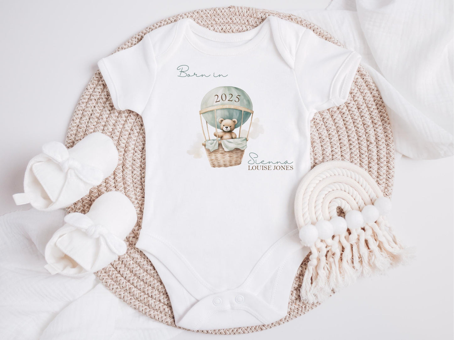 Personalised New Baby 2026 Vest, Bib Set