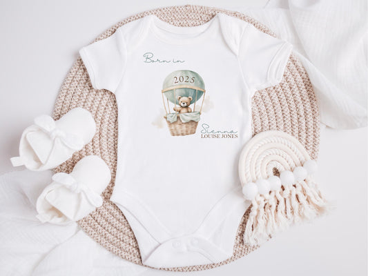Personalised New Baby 2026 Vest, Bib Set