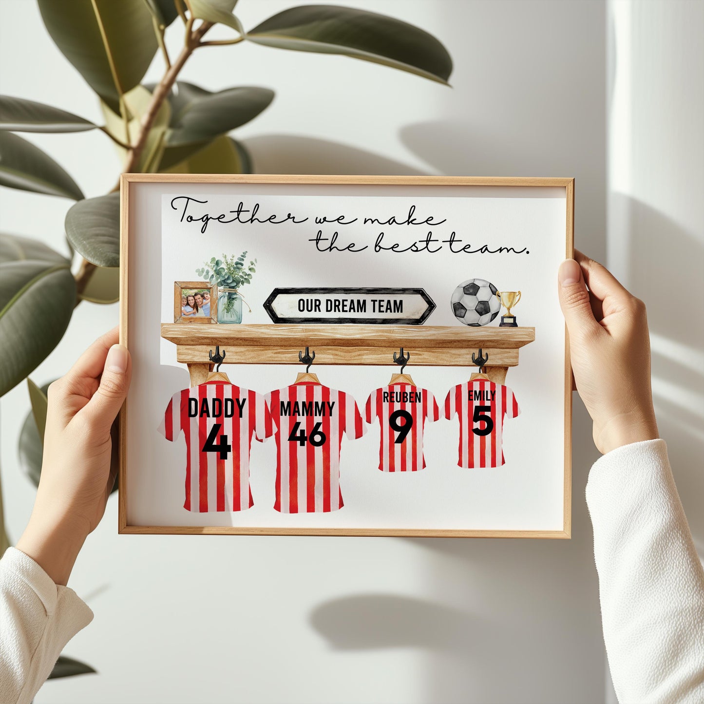 Personalised Football Shirt Family Print, Father's Day Gift