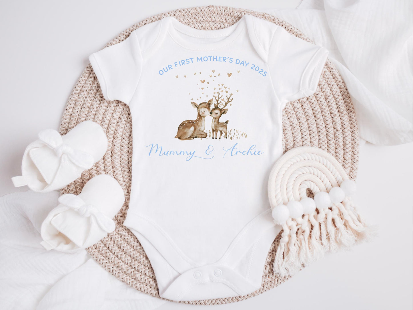 Personalised First Mother's Day Baby Vest and Bib Set